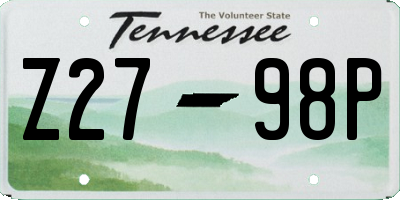 TN license plate Z2798P
