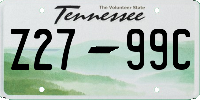 TN license plate Z2799C