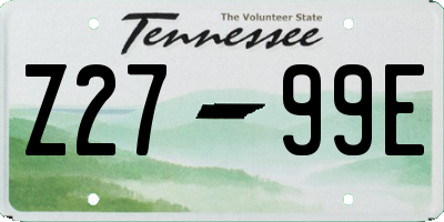 TN license plate Z2799E