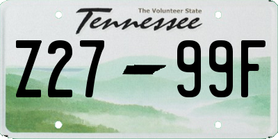 TN license plate Z2799F