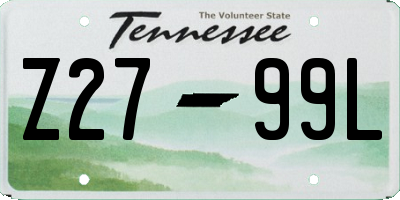 TN license plate Z2799L