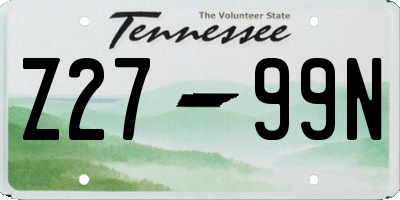 TN license plate Z2799N