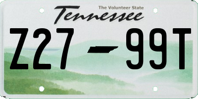 TN license plate Z2799T