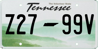 TN license plate Z2799V
