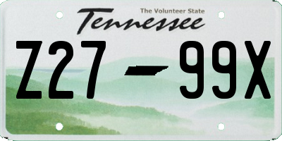 TN license plate Z2799X