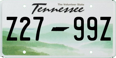 TN license plate Z2799Z