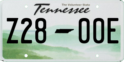 TN license plate Z2800E