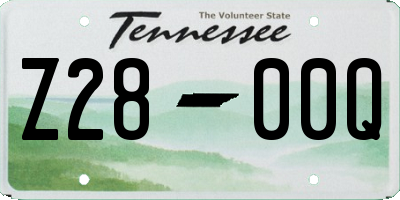 TN license plate Z2800Q