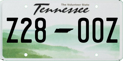 TN license plate Z2800Z