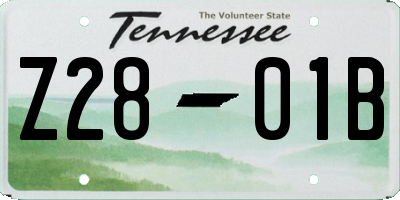 TN license plate Z2801B
