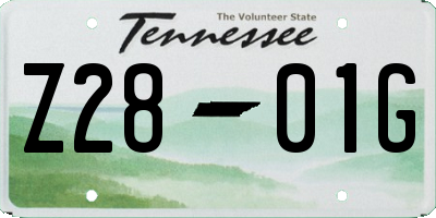 TN license plate Z2801G