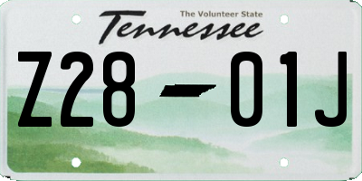 TN license plate Z2801J