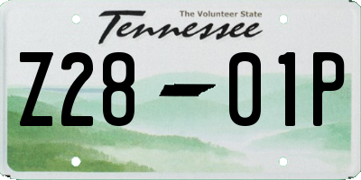 TN license plate Z2801P