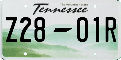 TN license plate Z2801R