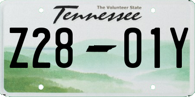 TN license plate Z2801Y