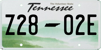 TN license plate Z2802E