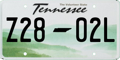 TN license plate Z2802L