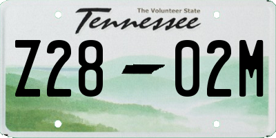 TN license plate Z2802M