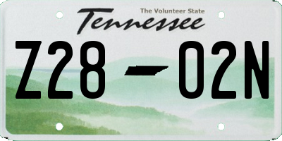 TN license plate Z2802N