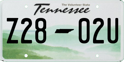 TN license plate Z2802U