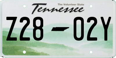 TN license plate Z2802Y