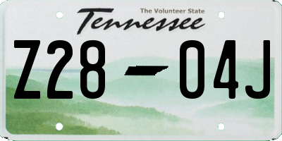 TN license plate Z2804J
