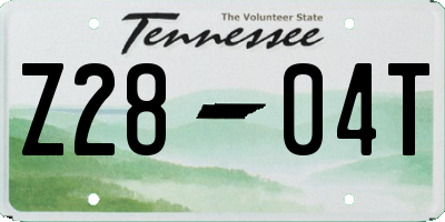 TN license plate Z2804T