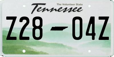TN license plate Z2804Z