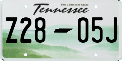 TN license plate Z2805J