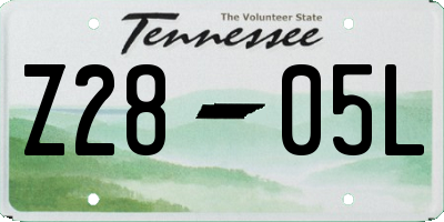 TN license plate Z2805L