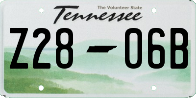 TN license plate Z2806B