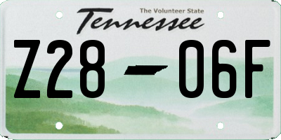 TN license plate Z2806F
