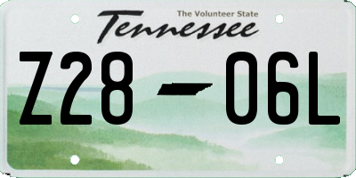 TN license plate Z2806L