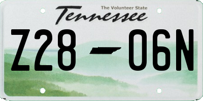 TN license plate Z2806N