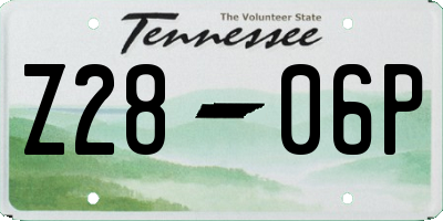 TN license plate Z2806P