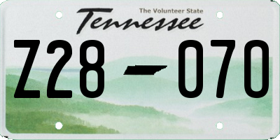 TN license plate Z2807O