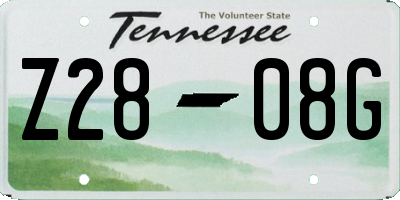 TN license plate Z2808G
