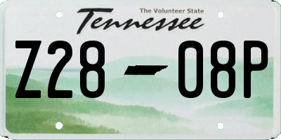 TN license plate Z2808P