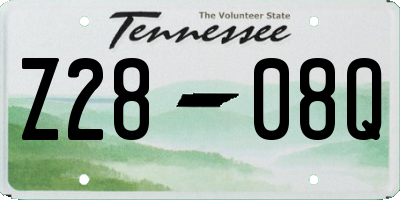 TN license plate Z2808Q