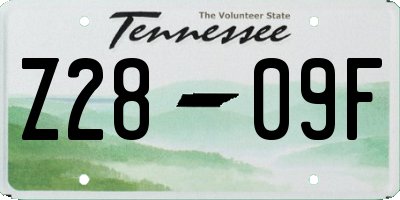 TN license plate Z2809F