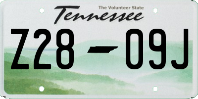 TN license plate Z2809J