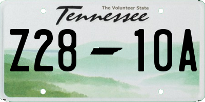 TN license plate Z2810A