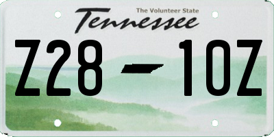 TN license plate Z2810Z