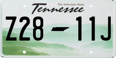 TN license plate Z2811J
