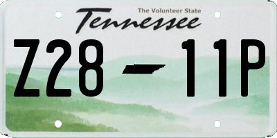 TN license plate Z2811P
