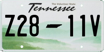 TN license plate Z2811V