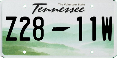 TN license plate Z2811W