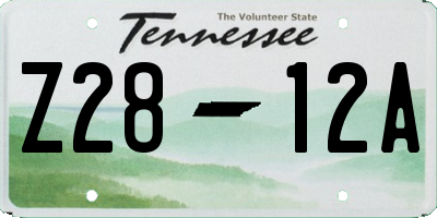TN license plate Z2812A
