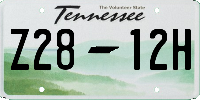 TN license plate Z2812H