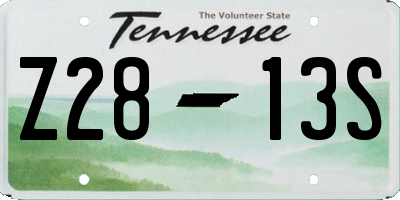 TN license plate Z2813S